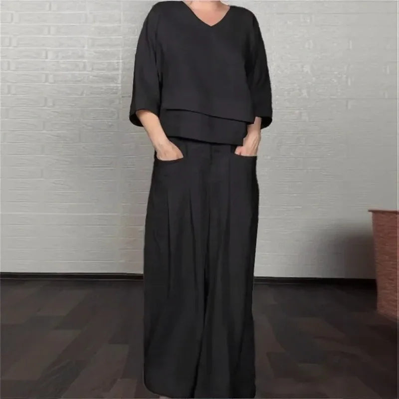 Conjunto Valenne™ em Linho de Algodão com Design Contemporâneo