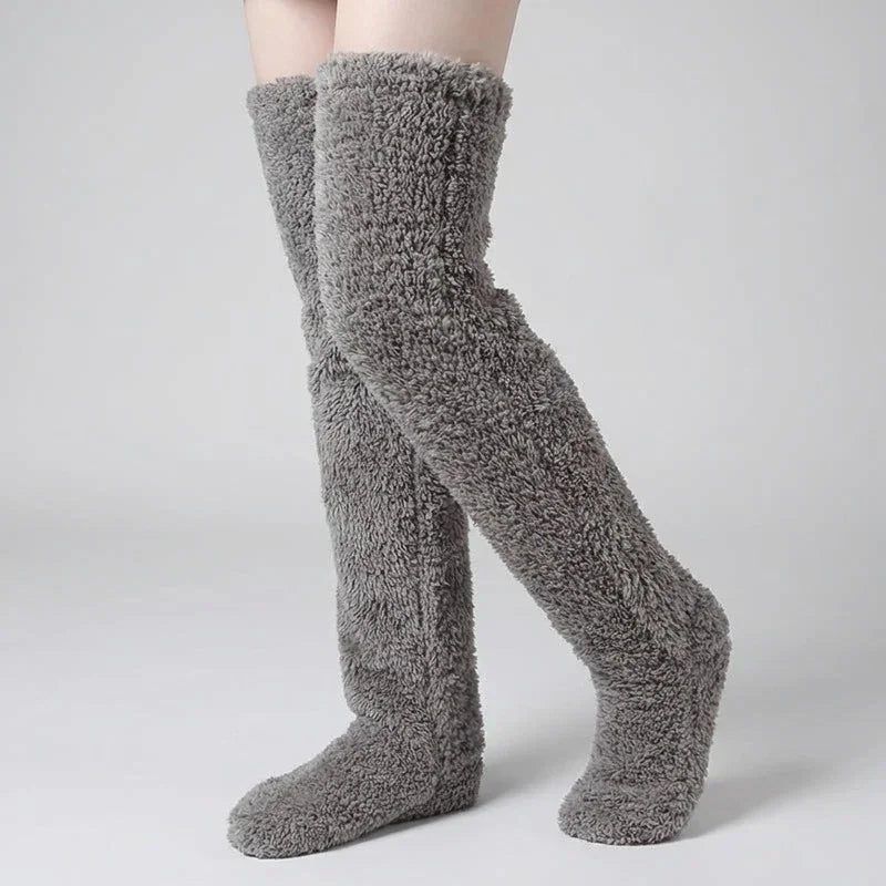 [COMPRE 2 E LEVE 3] Meias Longas Veloura™ em Tecido Felpudo Estilo Pantufa Ultra Macias