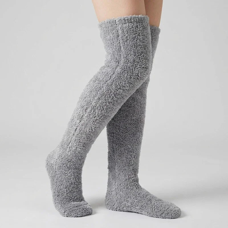 [COMPRE 2 E LEVE 3] Meias Longas Veloura™ em Tecido Felpudo Estilo Pantufa Ultra Macias
