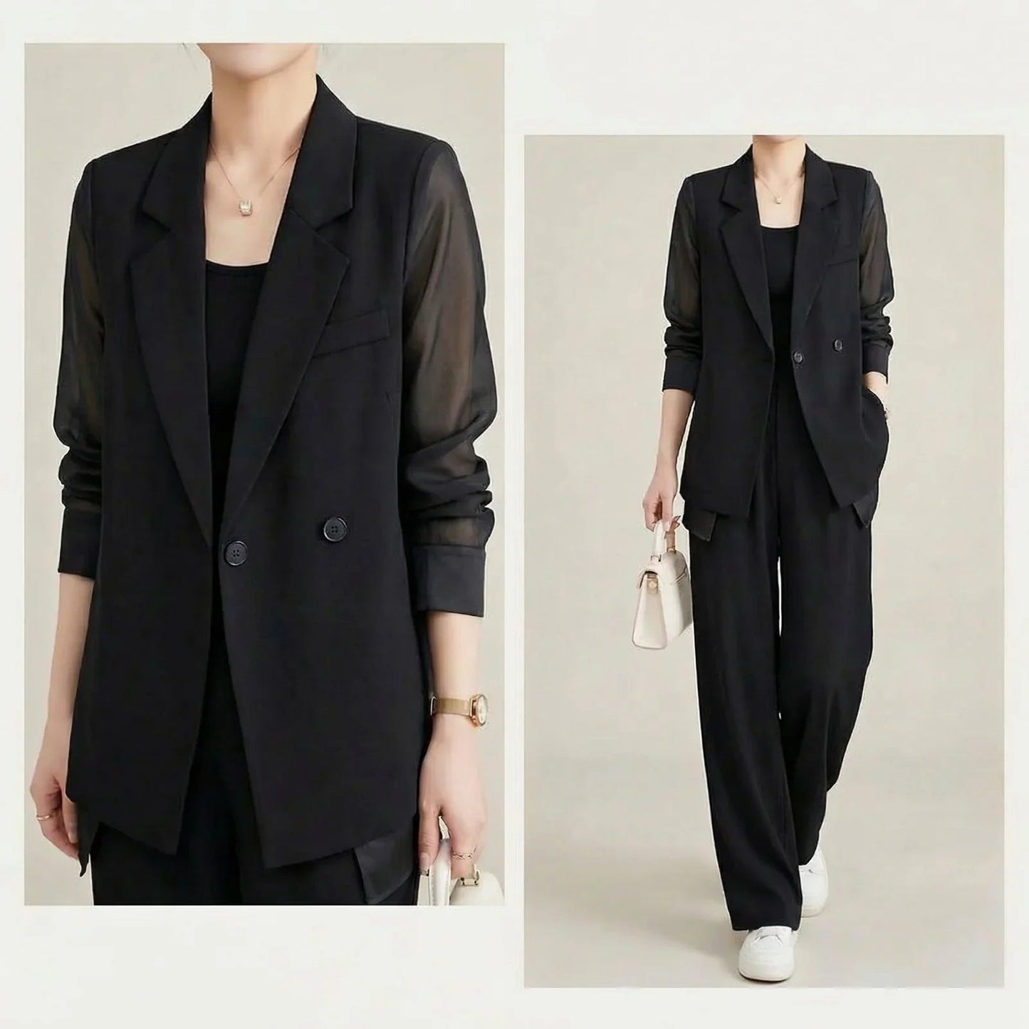 Conjunto Alviera™ com Blazer Sofisticado e Design de Alfaiataria