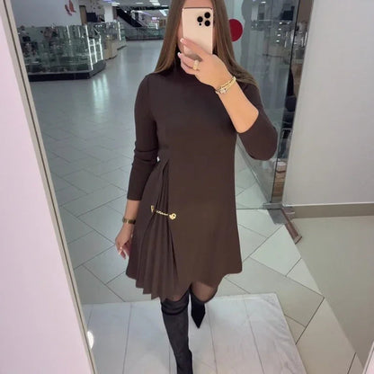 Vestido Gênova™ com Recorte Plissado Escultural