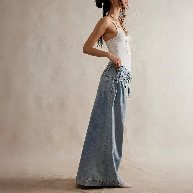 Calça Feminina Solen™ em Jeans Macio com Cintura Alta Modeladora