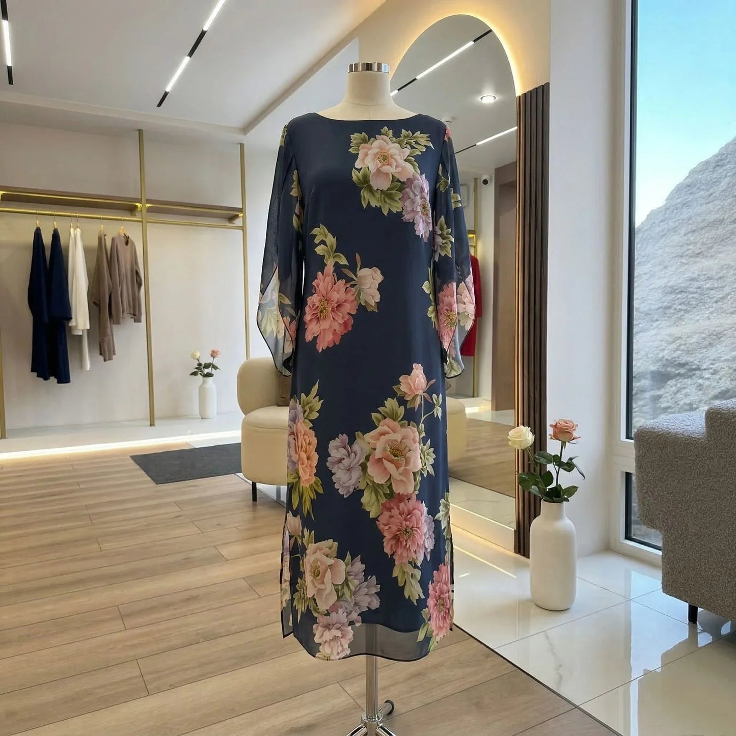 Vestido Isabel™ em Viscose Premium com Estampa Floral