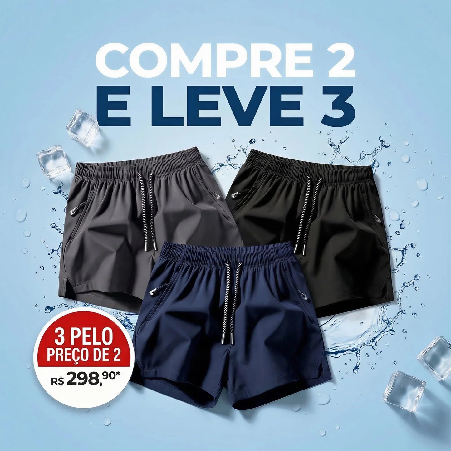 [COMPRE 2 E LEVE 3]  Shorts Esportivo Ethan™ com Secagem Rápida e Tecido Elástico de Alta Mobilidade