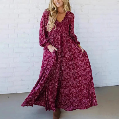 Vestido Avelline™ com Estampa Refinada e Caimento Fluido