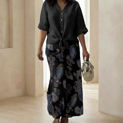 Conjunto Norielle™ em Linho de Algodão com Design Refinado
