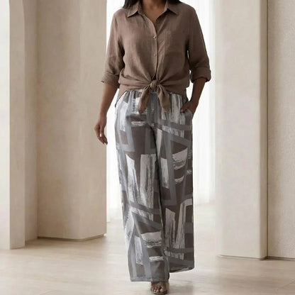 Conjunto Norielle™ em Linho de Algodão com Design Refinado