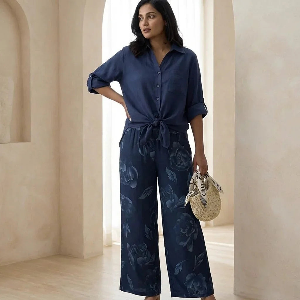 Conjunto Norielle™ em Linho de Algodão com Design Refinado