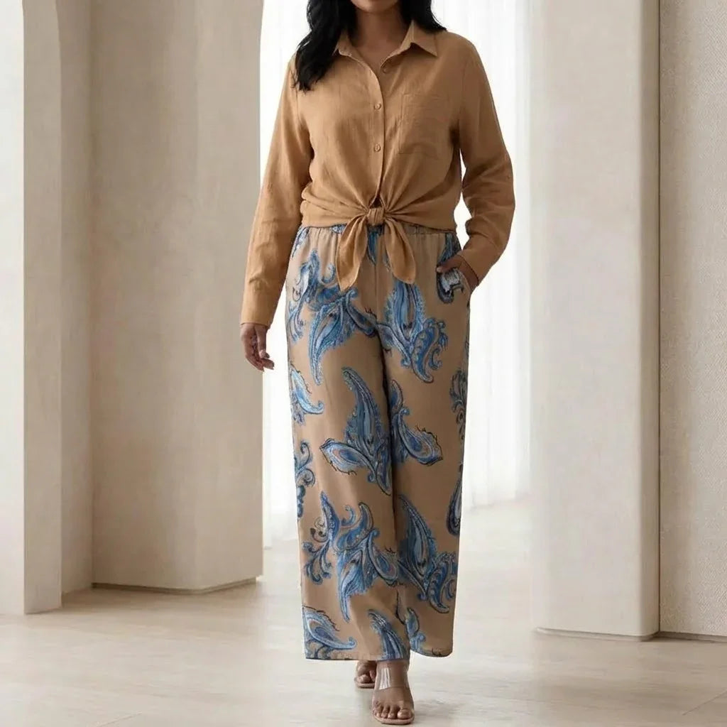 Conjunto Norielle™ em Linho de Algodão com Design Refinado