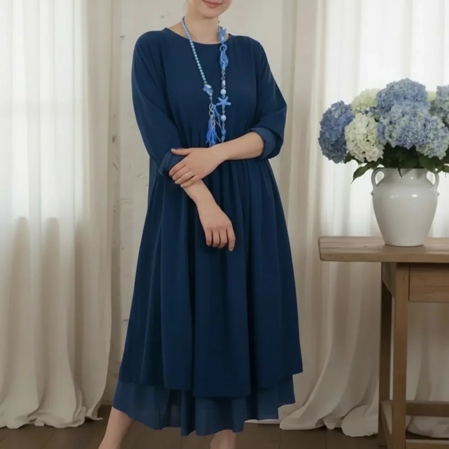 Vestido Delmara™ com Estrutura Solta e Estilo Minimalista
