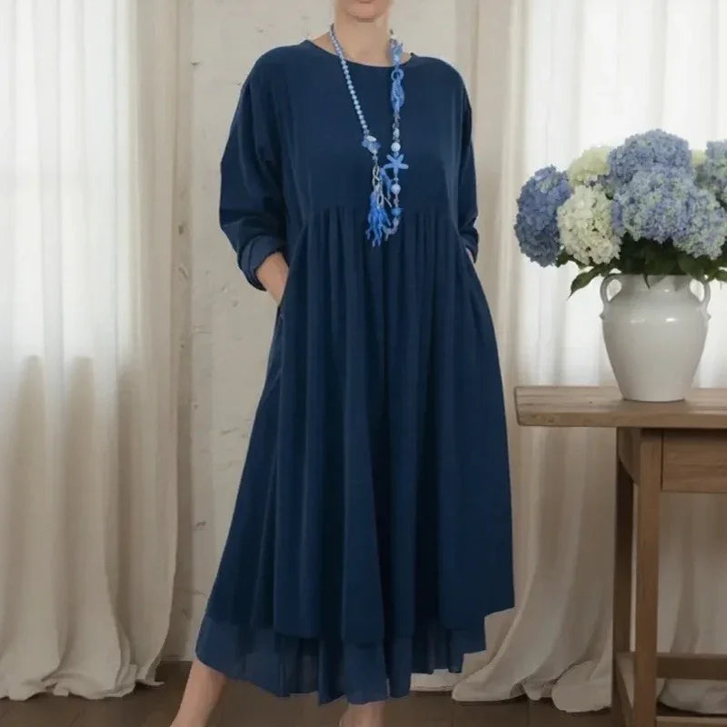 Vestido Delmara™ com Estrutura Solta e Estilo Minimalista