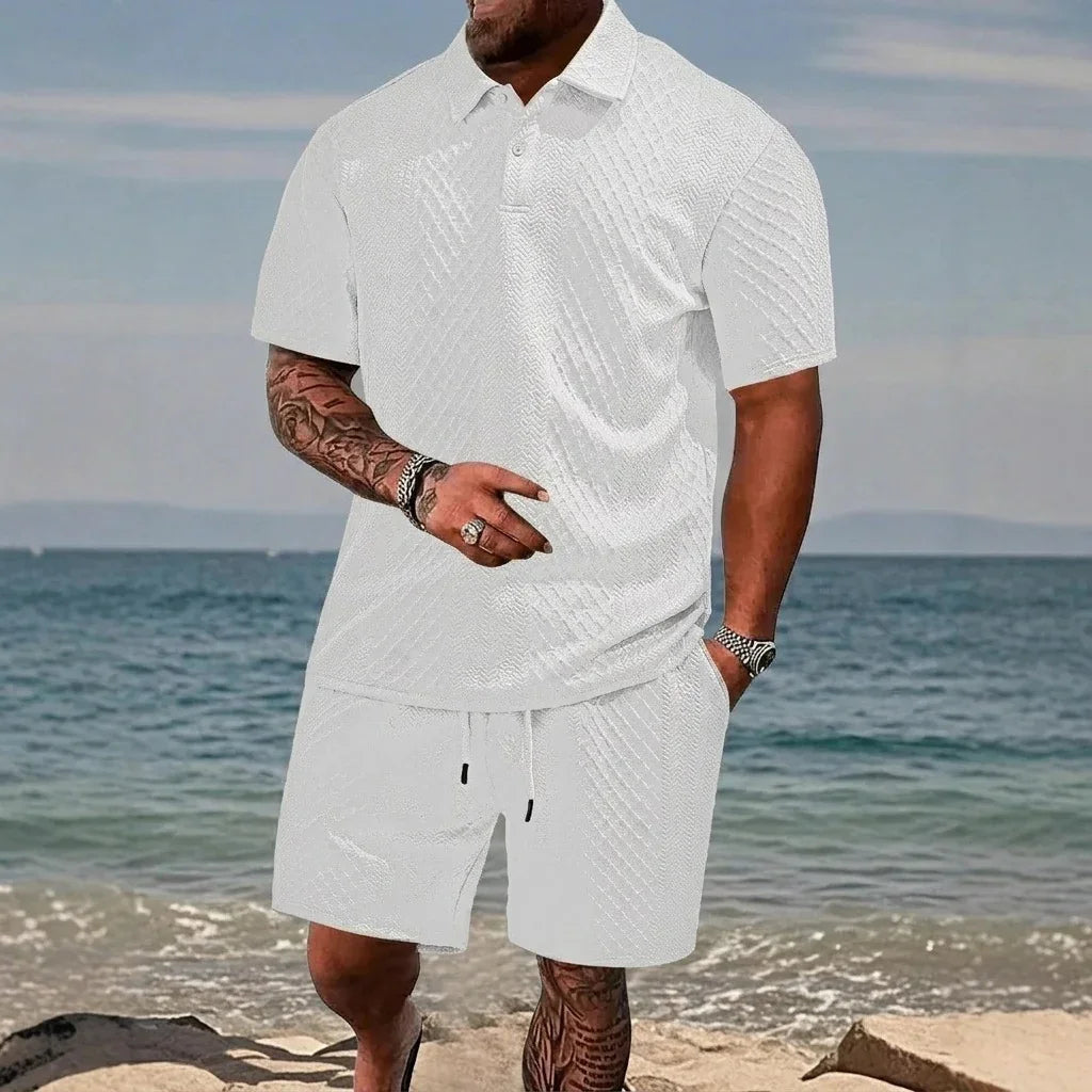 Conjunto Cristiano™ com Malha Texturizada e Gola Polo Estruturada