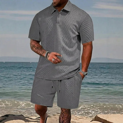 Conjunto Cristiano™ com Malha Texturizada e Gola Polo Estruturada