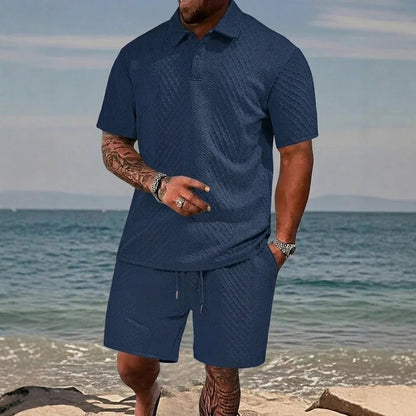 Conjunto Cristiano™ com Malha Texturizada e Gola Polo Estruturada