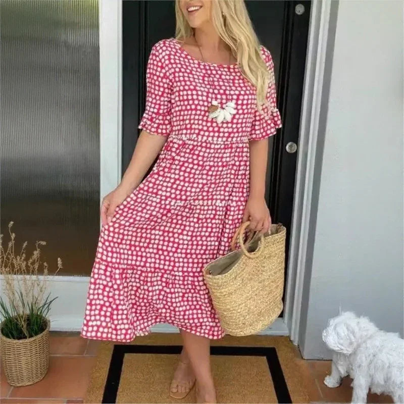 Vestido Eloria™ com Caimento Solto e Charme Atemporal