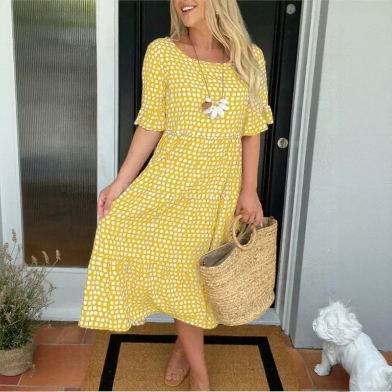 Vestido Eloria™ com Caimento Solto e Charme Atemporal