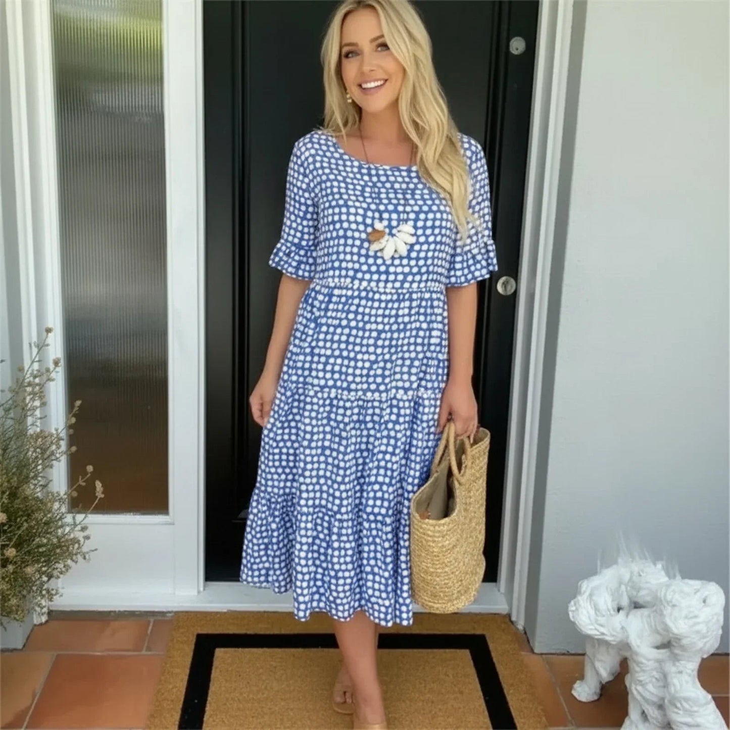 Vestido Eloria™ com Caimento Solto e Charme Atemporal