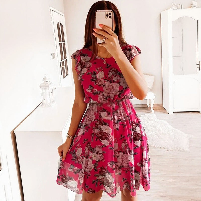 Vestido Serenelle™ com Estampa Floral e Charme Sofisticado