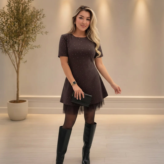 Vestido Delvane™ com Brilho Sutil e Toque Premium