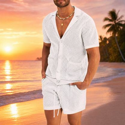 Conjunto Cancun™ em Malha Vazada e Design Despojado