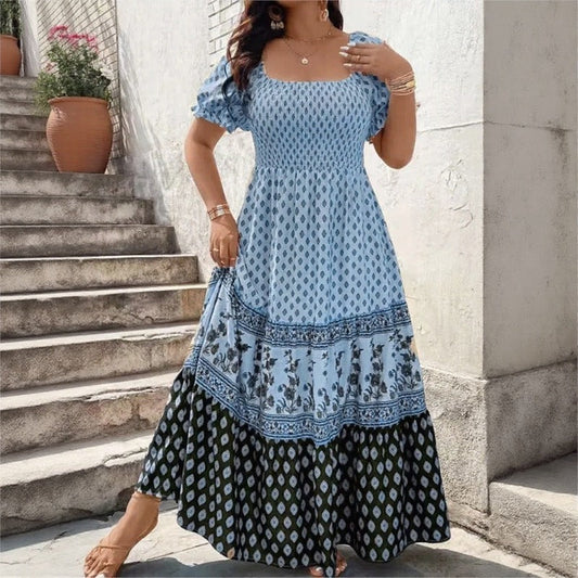 Vestido Selaris™ com Mangas Bufantes e Caimento Fluido