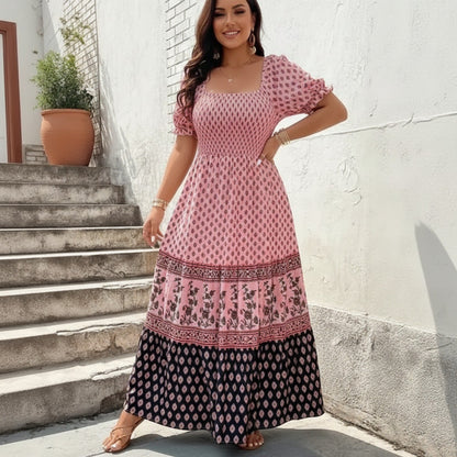 Vestido Selaris™ com Mangas Bufantes e Caimento Fluido