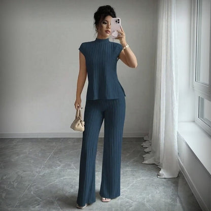 Conjunto Selmira™ Canelado com Elegância Minimalista