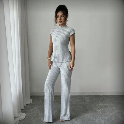 Conjunto Selmira™ Canelado com Elegância Minimalista