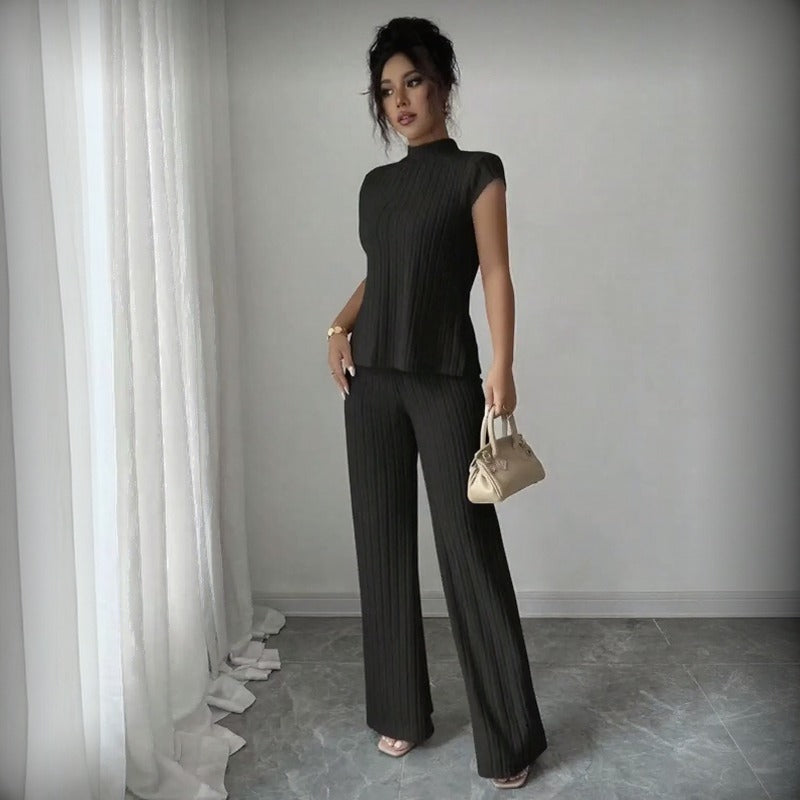 Conjunto Selmira™ Canelado com Elegância Minimalista