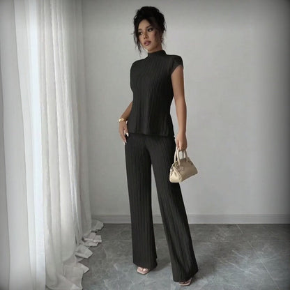 Conjunto Selmira™ Canelado com Elegância Minimalista