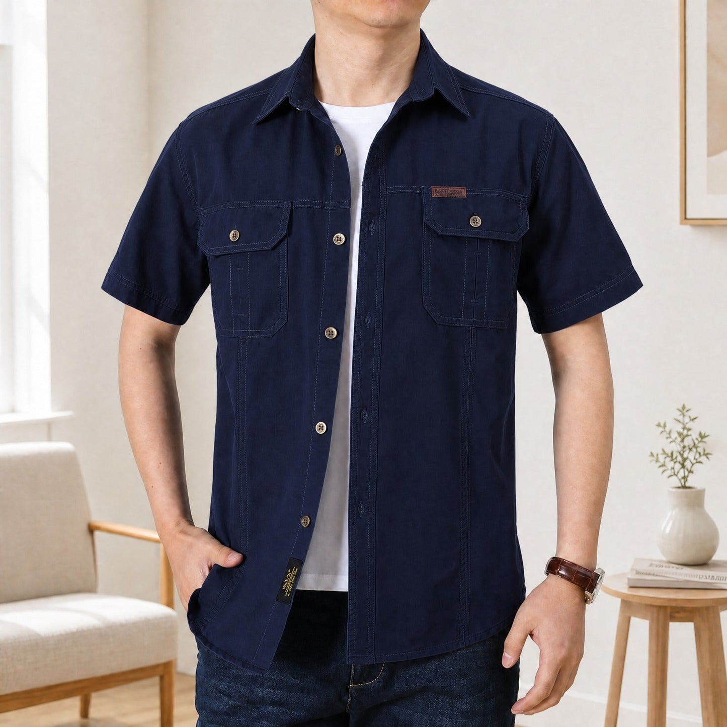 Camisa Adventure™ em Algodão com Bolsos Utilitários