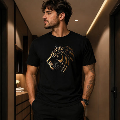 Camiseta Varkon™ com Estampa Tigre Gold e Visual Premium