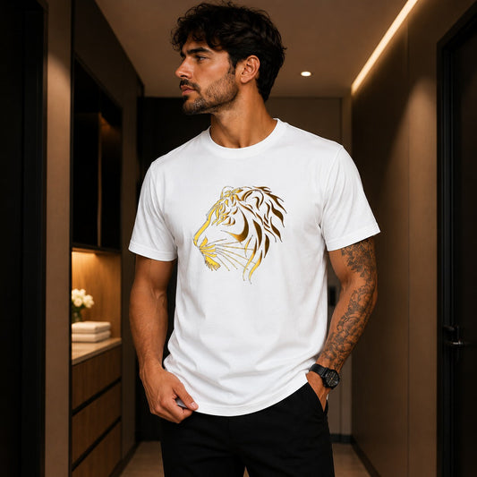 Camiseta Varkon™ com Estampa Tigre Gold e Visual Premium