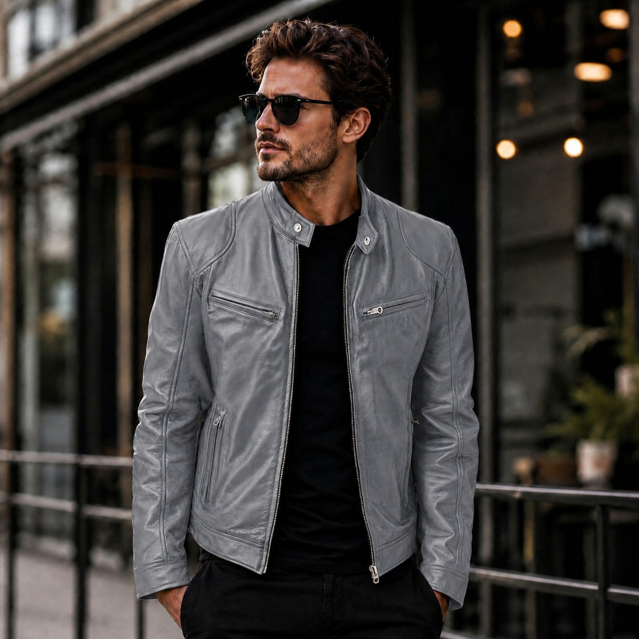Jaqueta Yakuza™ em Couro Premium com Design Minimalista e Atemporal