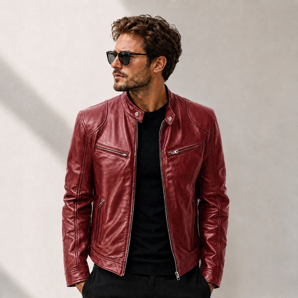 Jaqueta Yakuza™ em Couro Premium com Design Minimalista e Atemporal