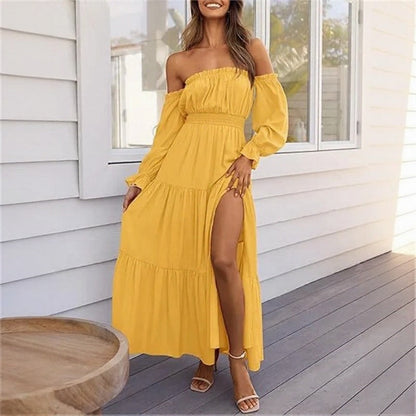 Vestido Ravienna™ Ombro a Ombro com Fluidez Sofisticada