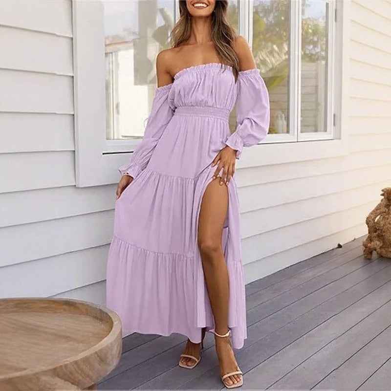 Vestido Ravienna™ Ombro a Ombro com Fluidez Sofisticada