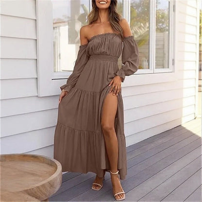 Vestido Ravienna™ Ombro a Ombro com Fluidez Sofisticada