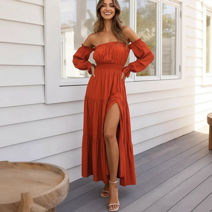Vestido Ravienna™ Ombro a Ombro com Fluidez Sofisticada