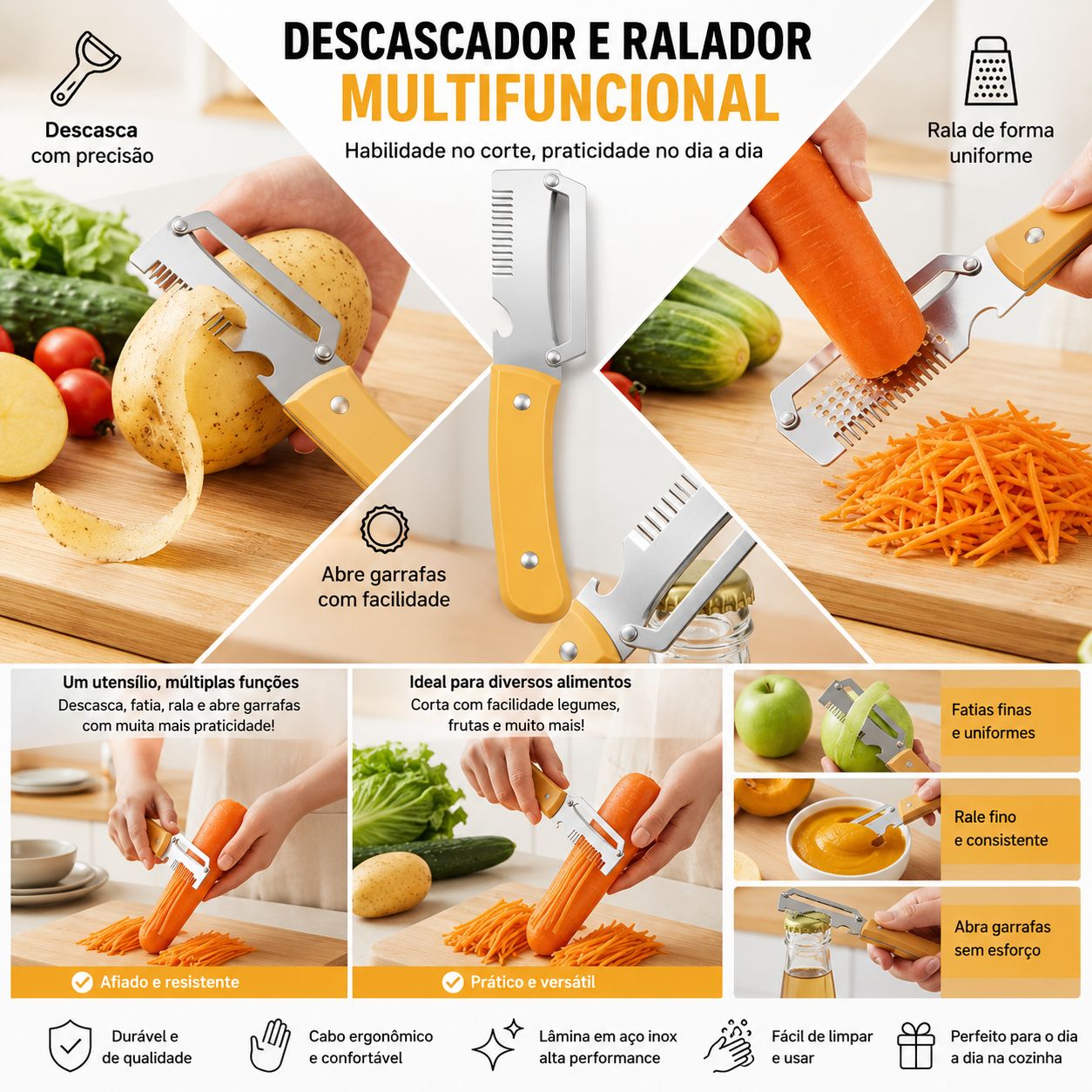 Fatiador Multifuncional Modern House™ / Cortes Perfeitos em Segundos, sem Esforço na Cozinha!