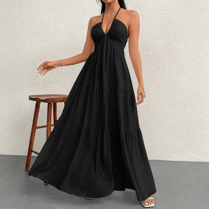 Vestido Marielle™ com Gola Halter e Amarração Delicada