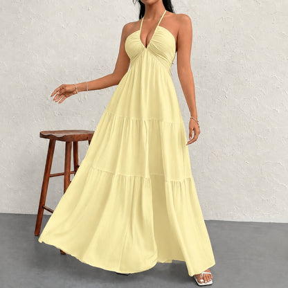 Vestido Marielle™ com Gola Halter e Amarração Delicada