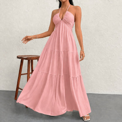 Vestido Marielle™ com Gola Halter e Amarração Delicada