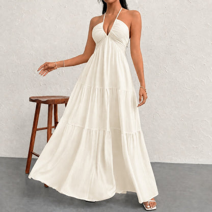 Vestido Marielle™ com Gola Halter e Amarração Delicada