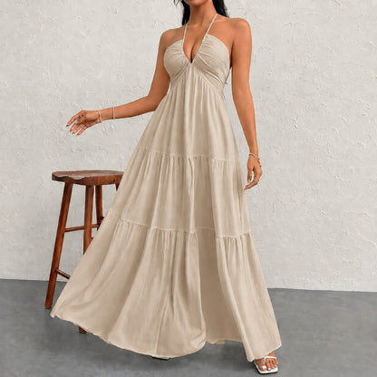 Vestido Marielle™ com Gola Halter e Amarração Delicada