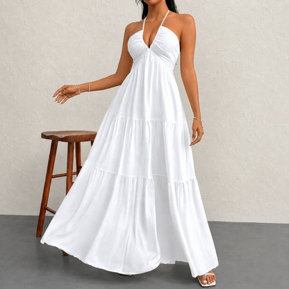 Vestido Marielle™ com Gola Halter e Amarração Delicada