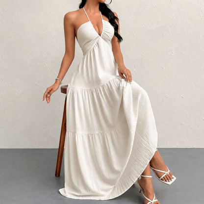Vestido Marielle™ com Gola Halter e Amarração Delicada