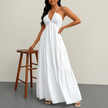 Vestido Marielle™ com Gola Halter e Amarração Delicada