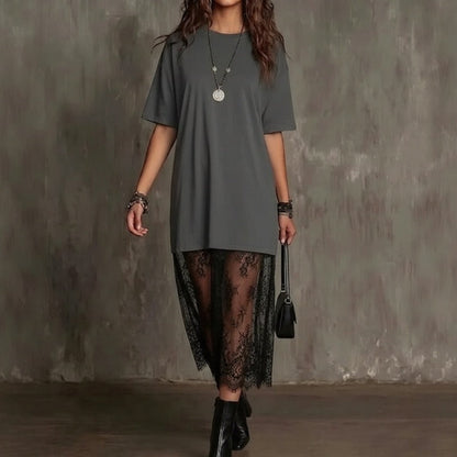 Vestido Lorient™ Maxi com Saia Rendada Transparente