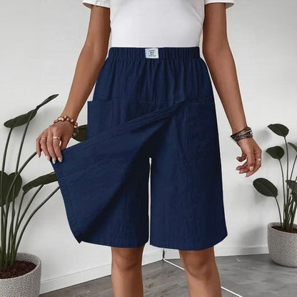 Shorts Saia Celenne™ em Linho de Algodão com Conforto Premium